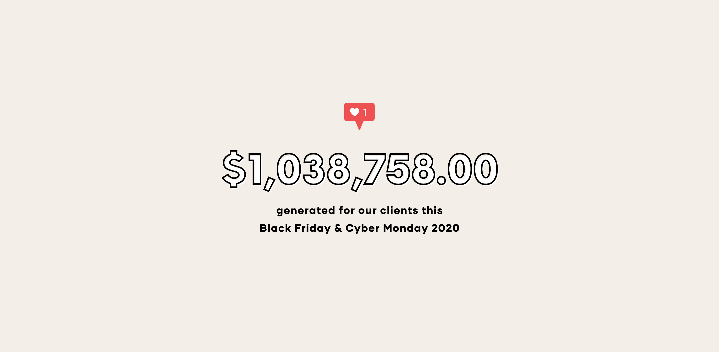 BFCM 2020 RECAP: $1,038,758 generated for our clients this Black Friday